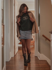 Arkansas Hunt Club Embroidered Forest Green Ellie Perfect Tee