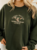 Arkansas Hunt Club Embroidered Forest Green Thrifted Sweatshirt