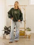 Arkansas Hunt Club Embroidered Forest Green Thrifted Sweatshirt