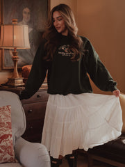 Arkansas Hunt Club Embroidered Forest Green Thrifted Sweatshirt