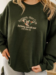 Arkansas Hunt Club Embroidered Forest Green Thrifted Sweatshirt