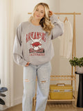 Arkansas Razorbacks Baseball Gray Thrifted Sweatshirt