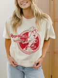 Arkansas Razorbacks Baseball Run Off White Thrifted Tee