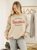 Arkansas Razorbacks Baseball Stencil Sand Thrifted Sweatshirt