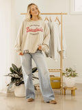 Arkansas Razorbacks Baseball Stencil Sand Thrifted Sweatshirt