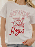 Arkansas Razorbacks Club Mascot White Ellie Perfect Tee