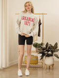 Arkansas Razorbacks College Block Puff Ink Gray Mock Neck Hi-Dive Sweatshirt