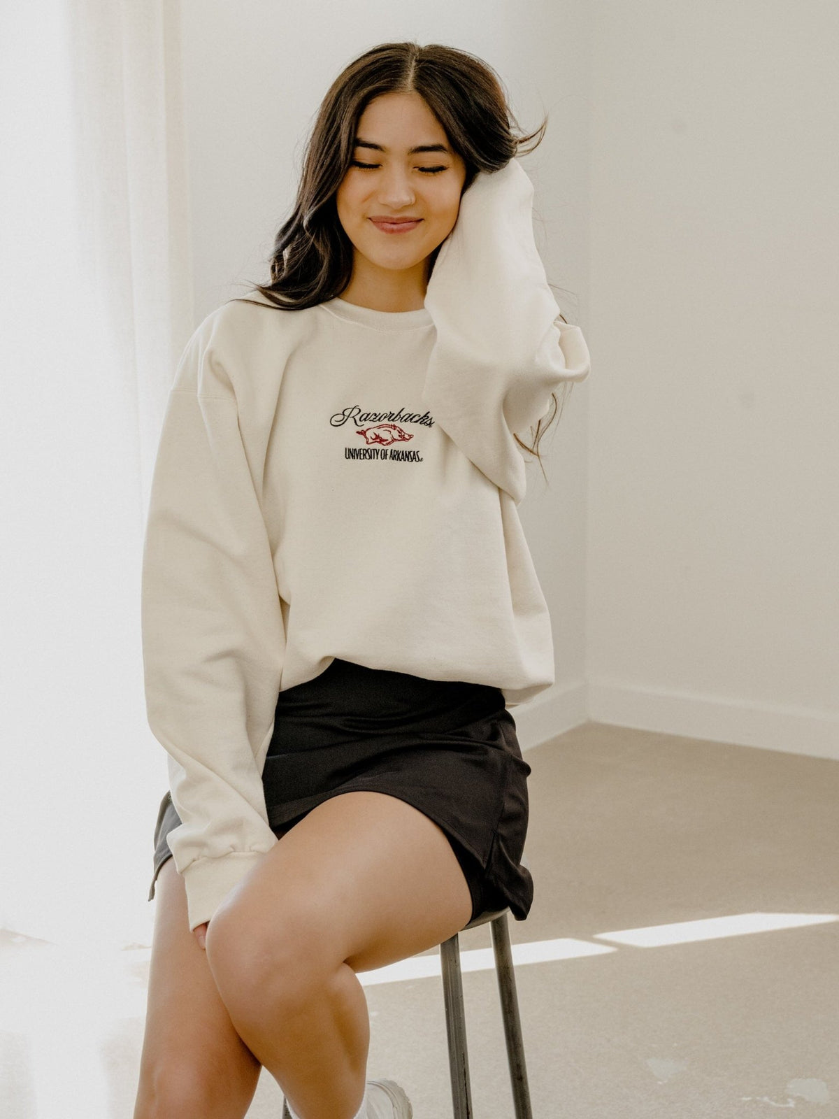 Arkansas Razorbacks Embroidered Script Sand Sweatshirt