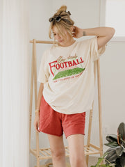 Arkansas Razorbacks Football Field Off White Thrifted Tee