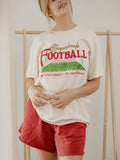 Arkansas Razorbacks Football Field Off White Thrifted Tee