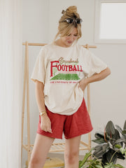 Arkansas Razorbacks Football Field Off White Thrifted Tee