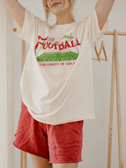 Arkansas Razorbacks Football Field Off White Thrifted Tee