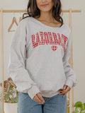 Arkansas Razorbacks Gingham Heart Ash Gray Flashdance Sweatshirt