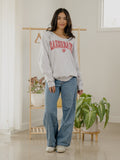 Arkansas Razorbacks Gingham Heart Ash Gray Flashdance Sweatshirt