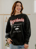 Arkansas Razorbacks Letterman Charcoal Chrome Hi Dive Sweatshirt