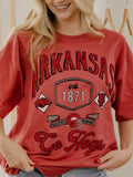 Arkansas Razorbacks Patches 25 Red Heavyweight Tee
