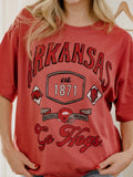 Arkansas Razorbacks Patches 25 Red Heavyweight Tee