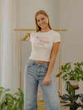 Arkansas Razorbacks Rah Rah Off White Micro Cropped Tee