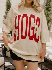 Arkansas Razorbacks Tall Boy Off White One Size Tee