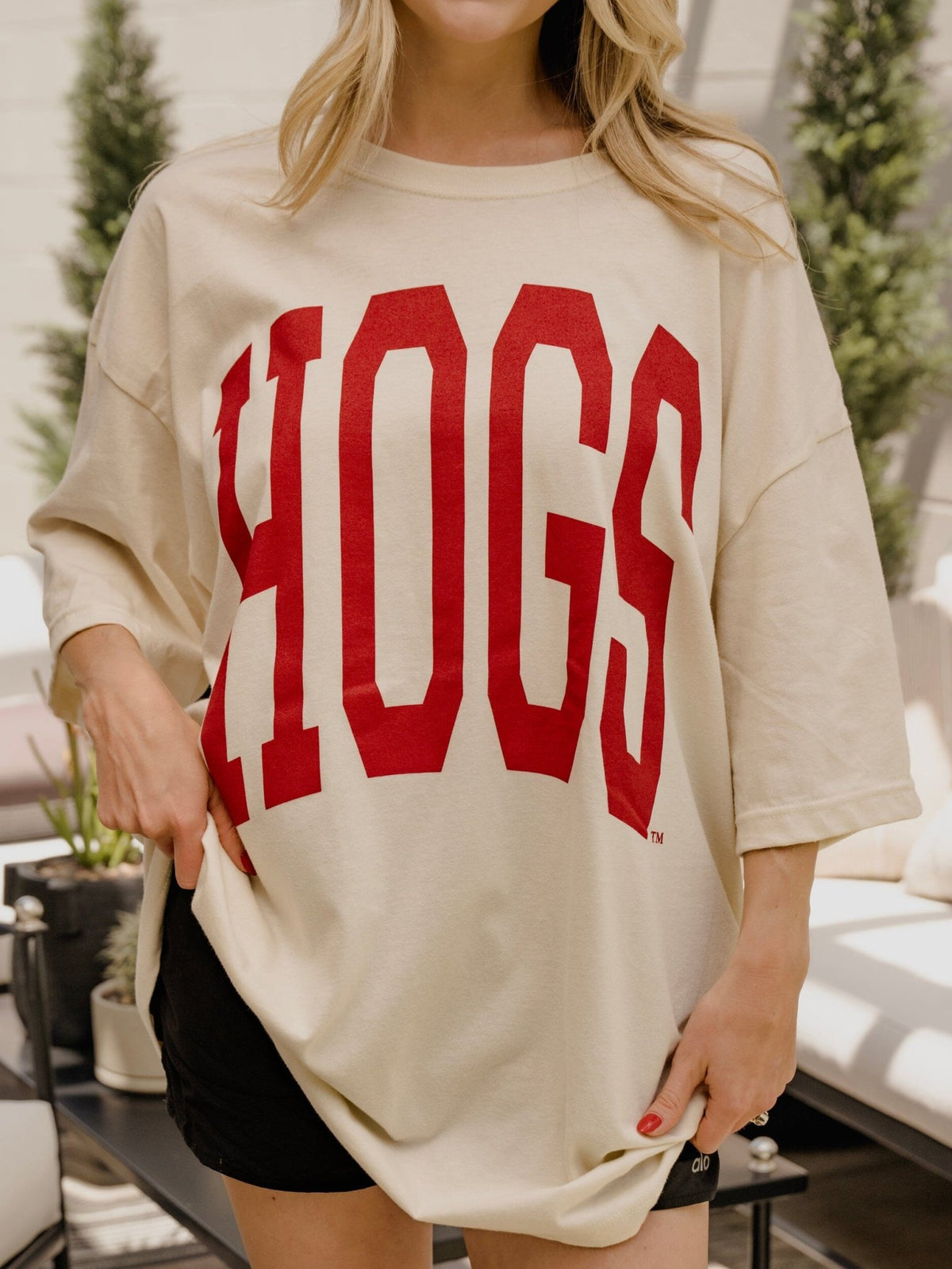 Arkansas Razorbacks Tall Boy Off White One Size Tee