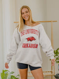 Arkansas Razorbacks Vintage Sport Ash Gray Flashdance Sweatshirt