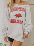 Arkansas Razorbacks Vintage Sport Ash Gray Flashdance Sweatshirt