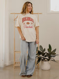 Arkansas Razorbacks Wave Arch Off White Thrifted Tee