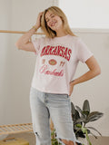 Arkansas Razorbacks Wave Arch Pink Ellie Perfect Tee