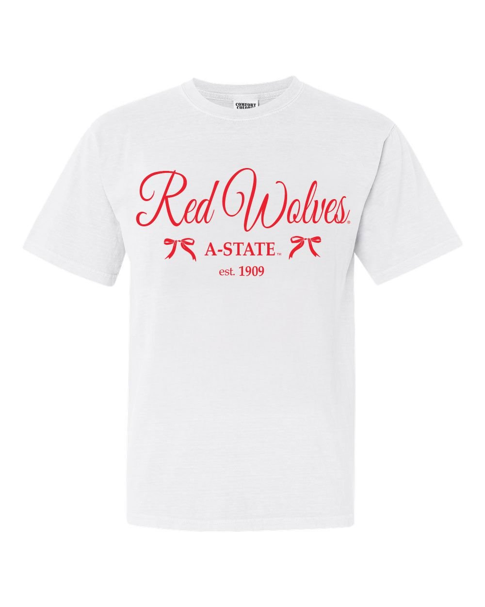 Arkansas State Red Wolves Established Bows White Tee
