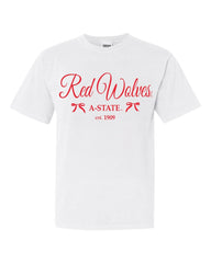 Arkansas State Red Wolves Established Bows White Tee