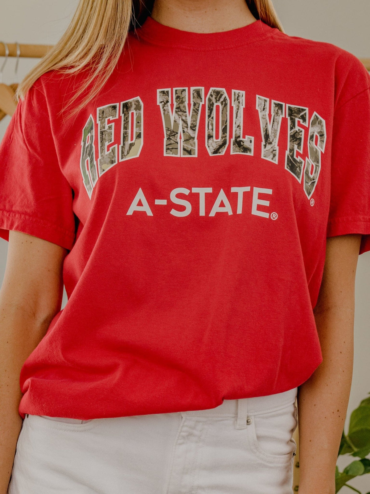 ASU Red Wolves Camo Filled Gault Red Tee