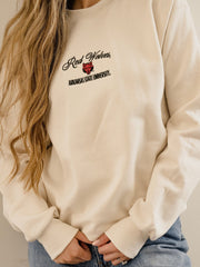 ASU Red Wolves Embroidered Script Cream Sweatshirt