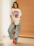 ASU Red Wolves Helmet Fade Off White Thrifted Tee