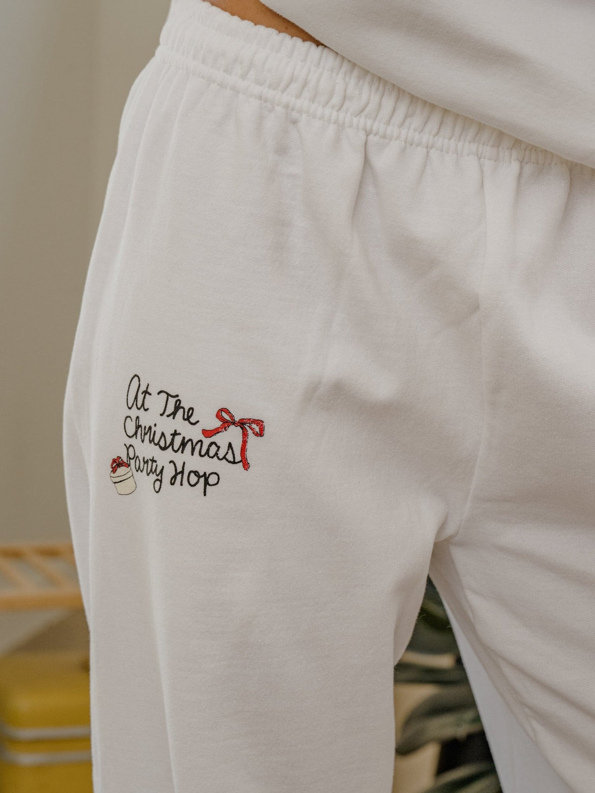 At The Christmas Party Hop White Sweatpants