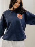 Auburn Tigers Chenille Patch Navy Sweatshirt