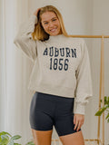 Auburn Tigers College Block Puff Ink Gray Mock Neck Hi-Dive Sweatshirt