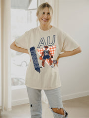 Auburn Tigers Courtside Basketball Off White Thrifted Tee