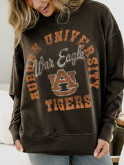 Auburn Tigers Draft Charcoal Hi-Dive Oversized Crew Sweatshirt