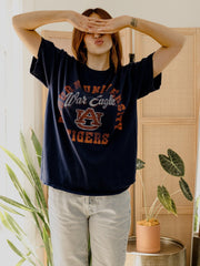 Auburn Tigers Draft Navy Thrifted Tee