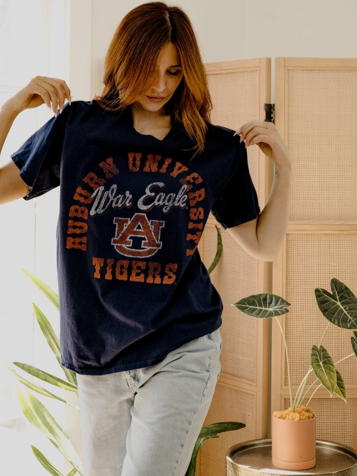Auburn Tigers Draft Navy Thrifted Tee