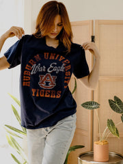 Auburn Tigers Draft Navy Thrifted Tee