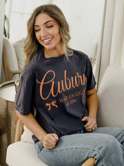 Auburn Tigers Established Bows Navy Tee
