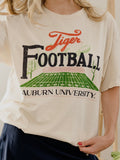 Auburn Tigers Football Field Off White Thrifted Tee