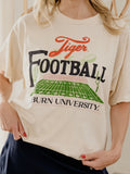 Auburn Tigers Football Field Off White Thrifted Tee