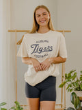 Auburn Tigers Football Stencil Off White Thrifted Tee