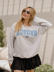 Auburn Tigers Gingham Heart Ash Gray Flashdance Sweatshirt