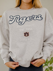 Auburn Tigers Letterman Gray Chrome Hi Dive Sweatshirt