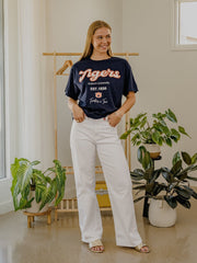 Auburn Tigers Letterman Navy Thrifted Tee