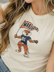 Auburn Tigers Mascot Flag Off White Micro Cropped Tee