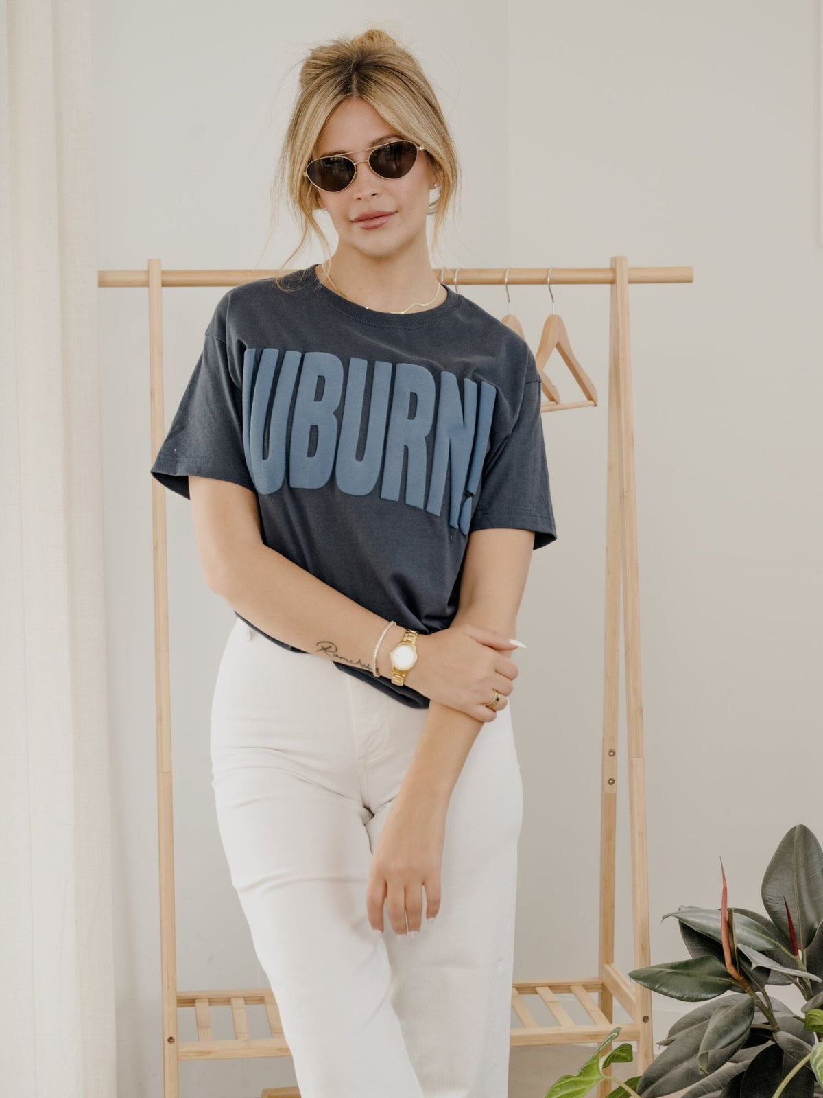 Auburn Tigers Mono Puff Ink Navy Heavyweight Tee